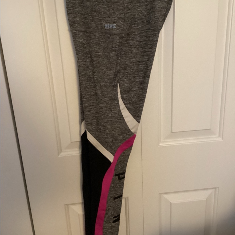 Girls - Pink/ Victoria’s Secret- leggings-with logo on the side left leg